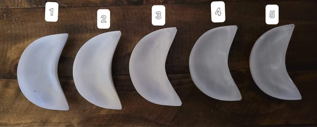 Selenite Crescent Moon Charging/Cleansing Bowls