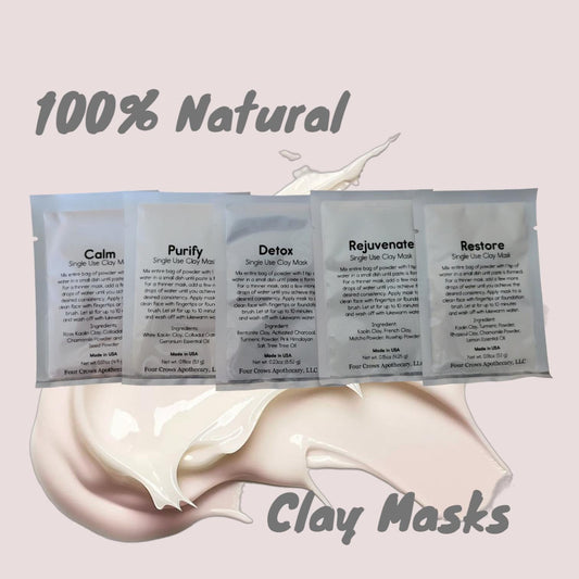 All Natural Clay Facial Masks | Single Use Packets