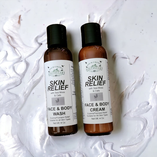 Sea Moss + Oats SKIN RELIEF Eczema Face and Body Wash and Cream
