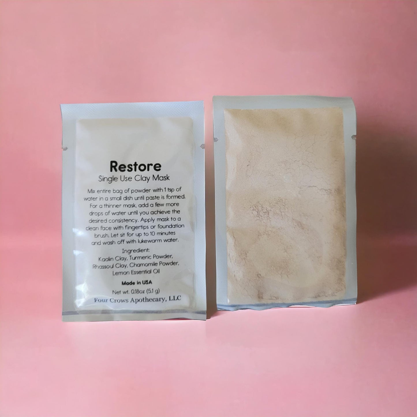 All Natural Clay Facial Masks | Single Use Packets