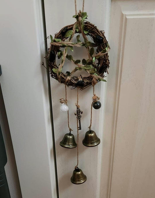 Witch Bells Hanging Pentagram Doorknob Hanger for Home Protection
