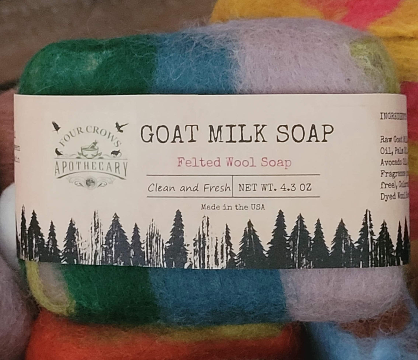 Felted Wool Goat Milk Soap Bar