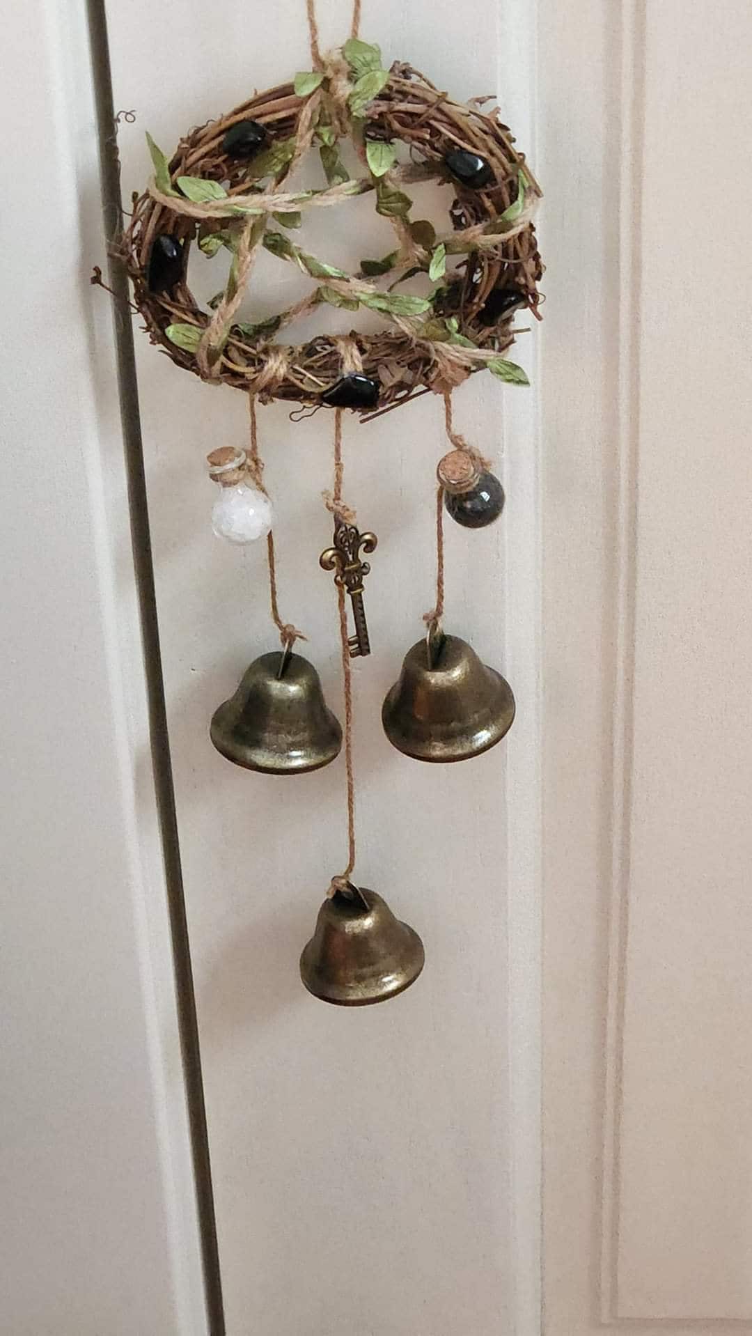 Witch Bells Hanging Pentagram Doorknob Hanger for Home Protection