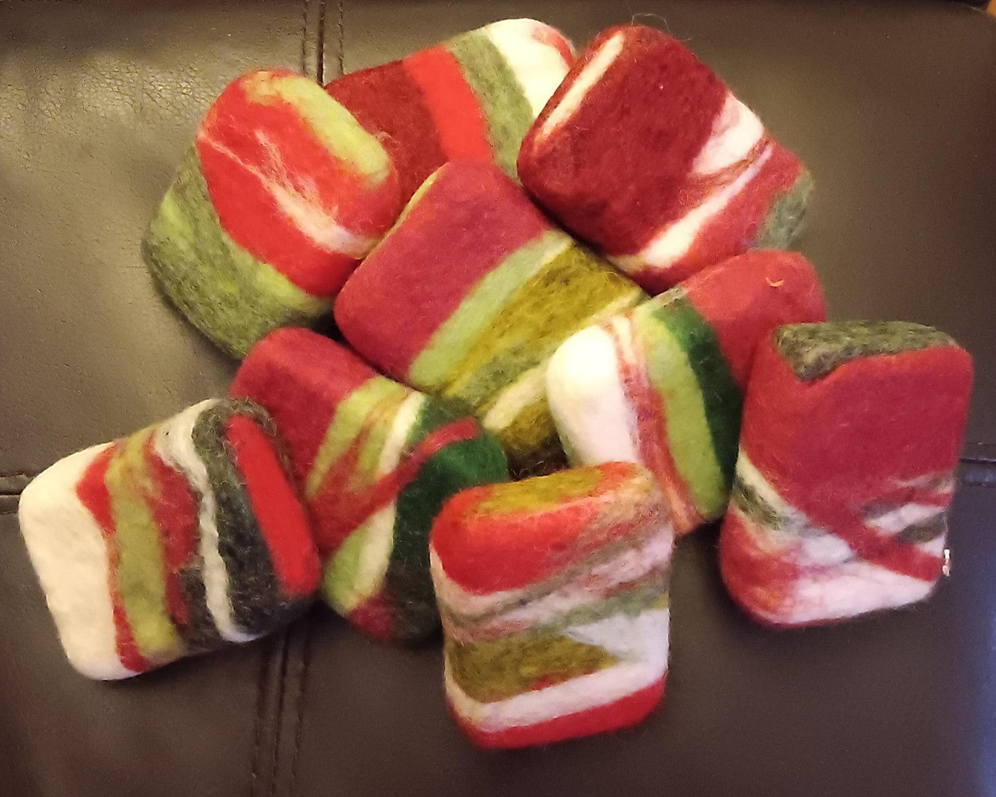 Christmas Yule Felted Wool Goat Milk Soap Bar