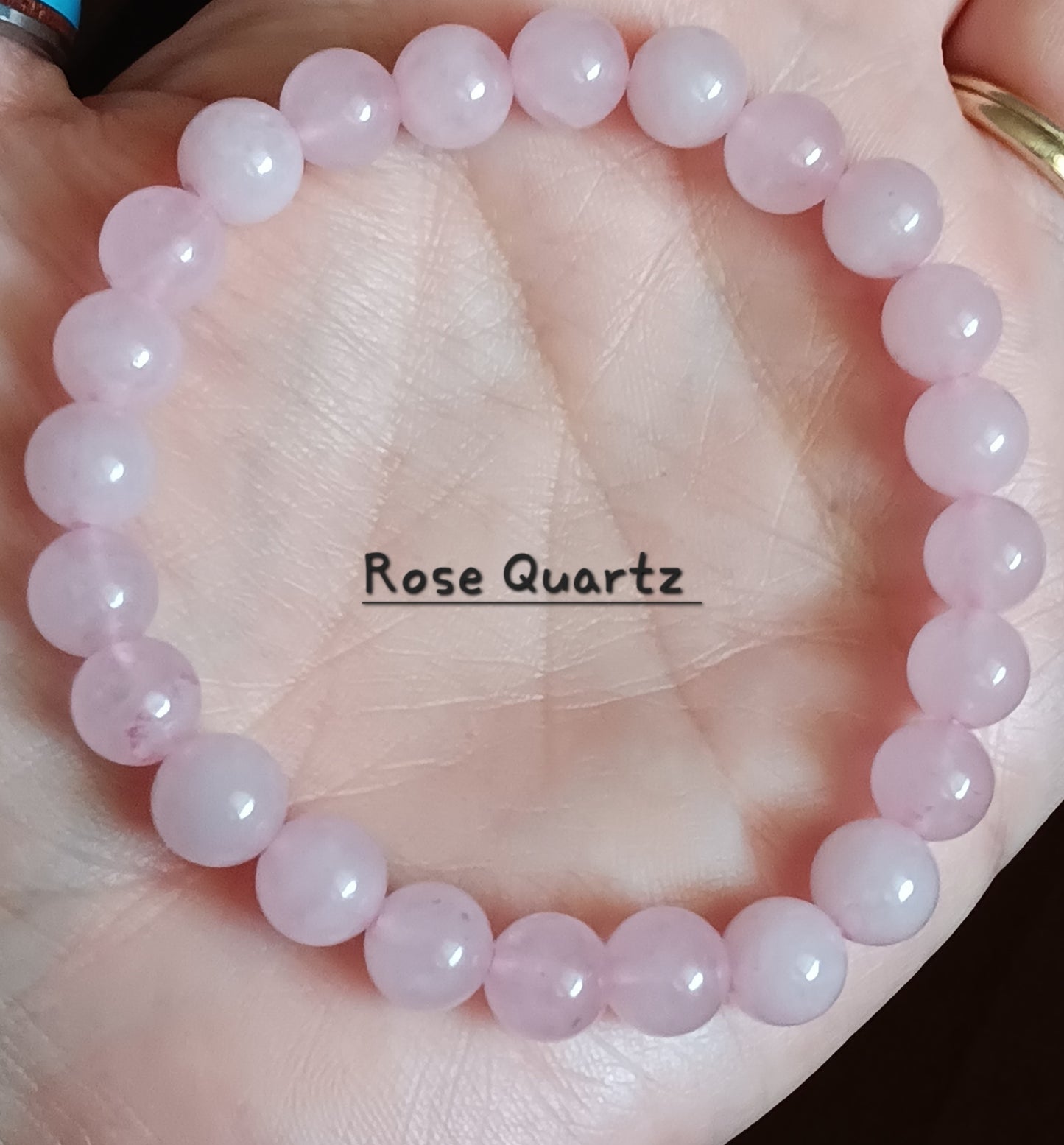 Natural Rose Quartz Beaded Stretch Bracelet